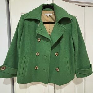 CAbi Green Double-Breasted Pea Coat